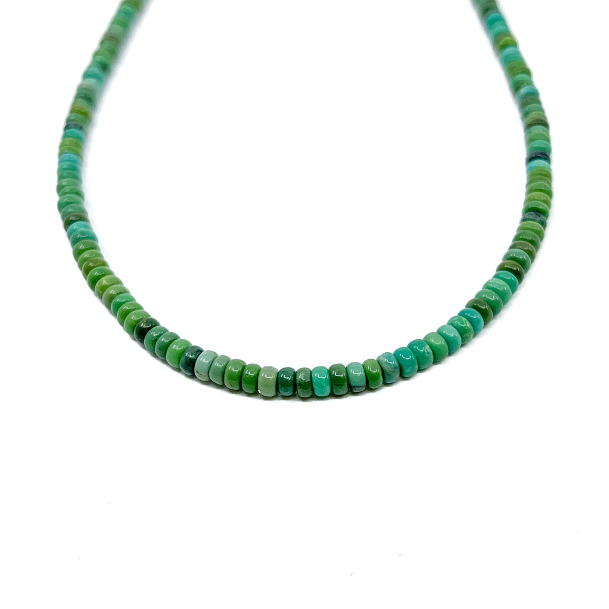 Gorgeous Green Turquoise Choker Beaded Necklace - Santo Domingo Pueblo