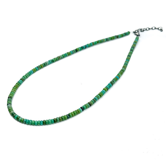 Gorgeous Green Turquoise Choker Beaded Necklace - Santo Domingo Pueblo