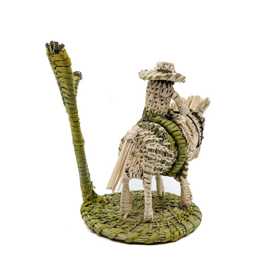 Cowboy and Horse with Saguaro Woven Sculpture