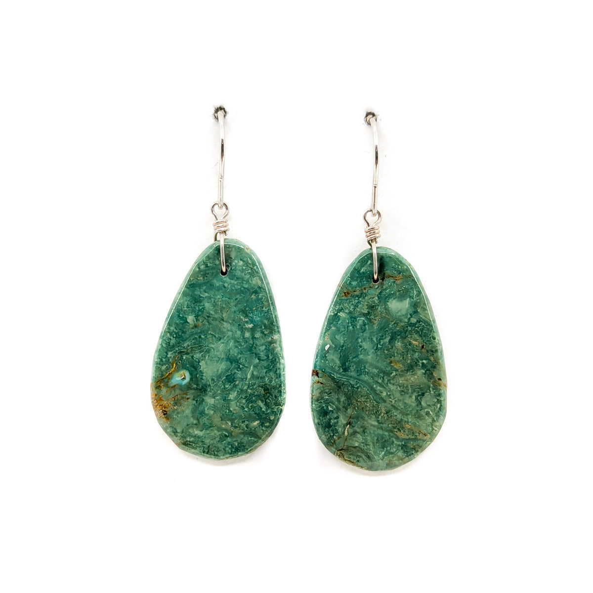 Green Turquoise Rain Drop Shaped Earrings