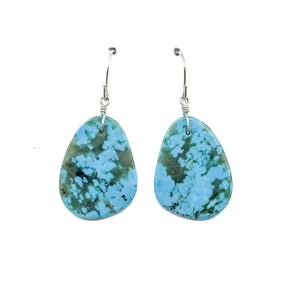 Sky Blue Turquoise Slab Earrings