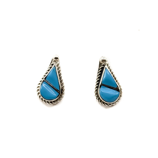 Sleeping Beauty Turquoise Channel Inlay Earrings