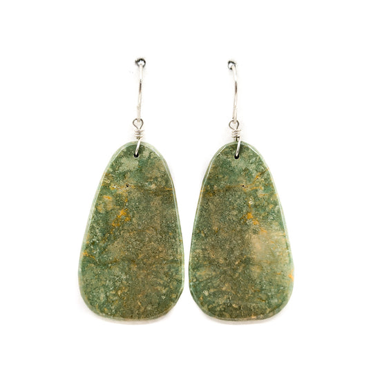 Light Green Turquoise Slab Earrings
