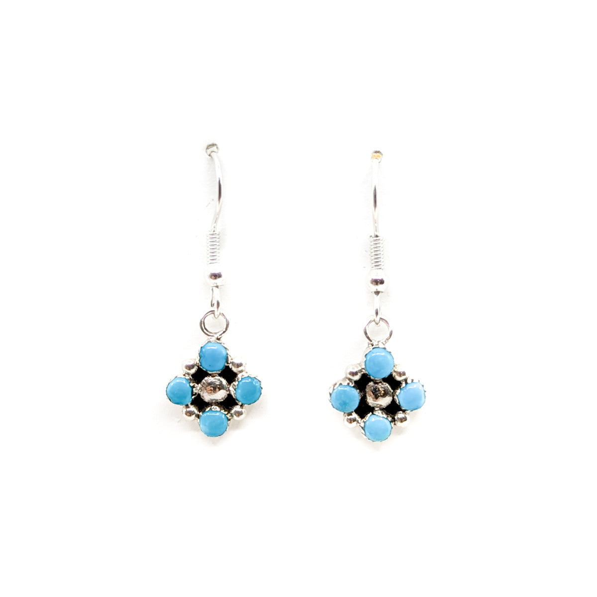 Turquoise Petit Point Dangle Earrings