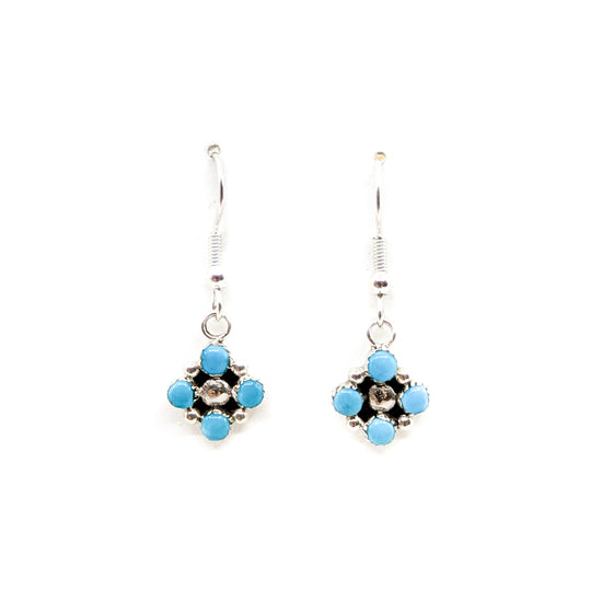 Turquoise Petit Point Dangle Earrings
