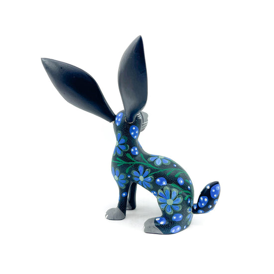 Jackrabbit with Blue Flowers