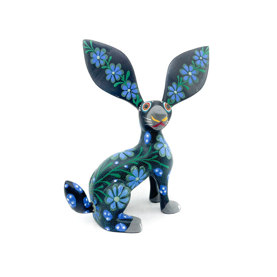 Jackrabbit with Blue Flowers