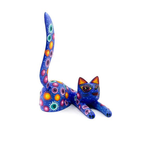 Reclining Kitty in Deep Blue