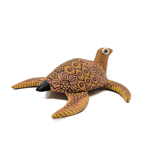 Gold Sea Turtle with Red & Pink Accents