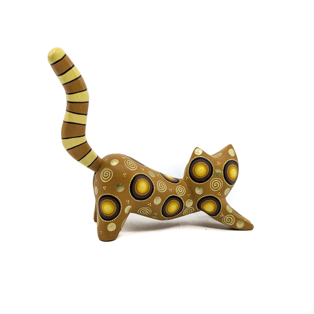 Gold Cat with Striped Tail