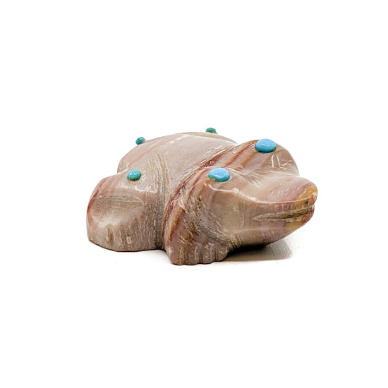 Dolomite Frog with Turquoise Accents by Gordon Poncho