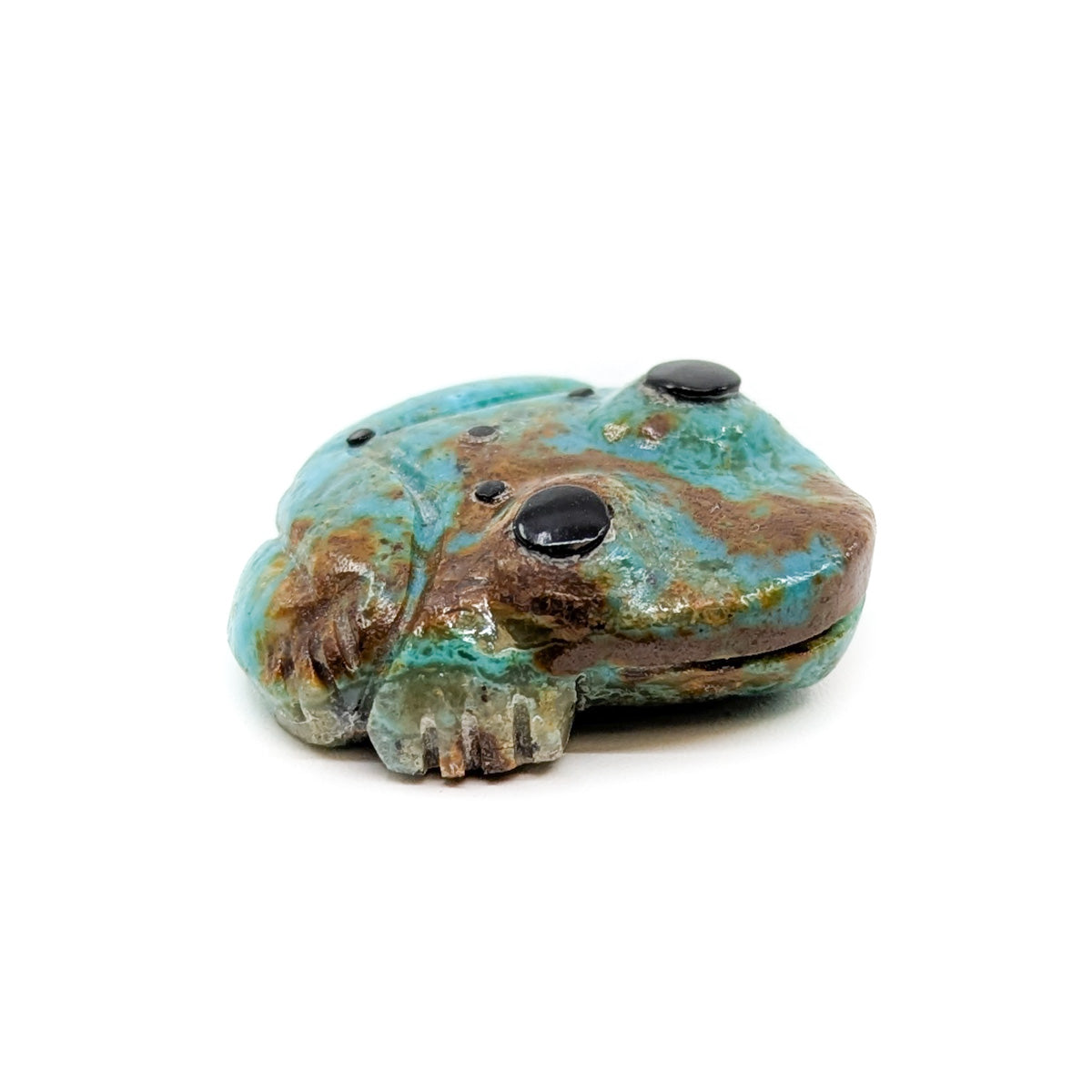 Turquoise Frog with Jet Eyes and Accents by Georgette Quam