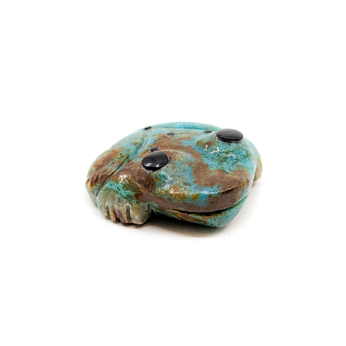 Turquoise Frog with Jet Eyes and Accents by Georgette Quam