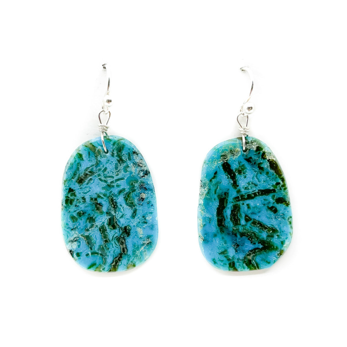 Slab Earrings with Sterling Silver Wires – Native-Seeds-Search