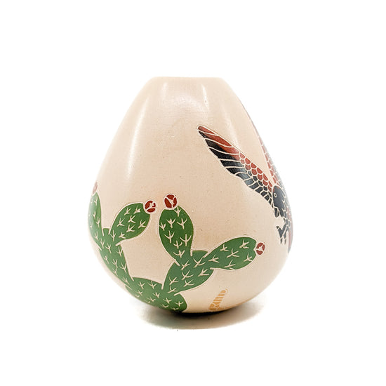 Small Seed Pot with Cacti & Birds