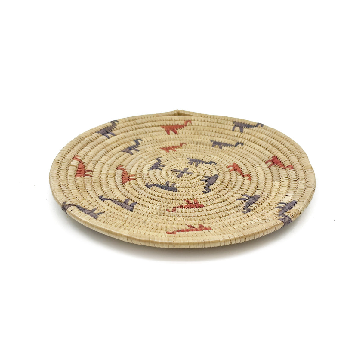 Native Alaskan Polychrome Basket with Bird Motif