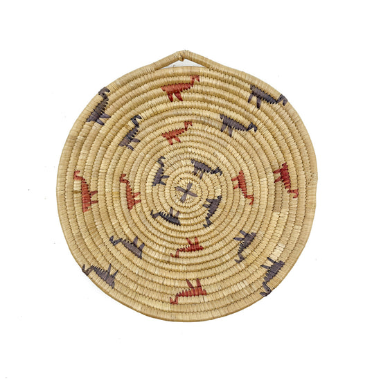 Native Alaskan Polychrome Basket with Bird Motif