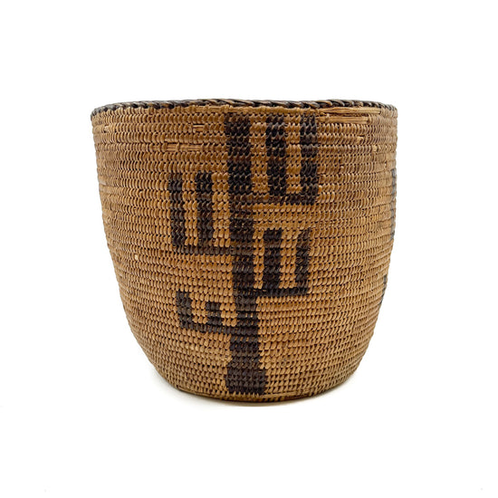 Vintage Pima Basket with Saguaro Cacti - 1910