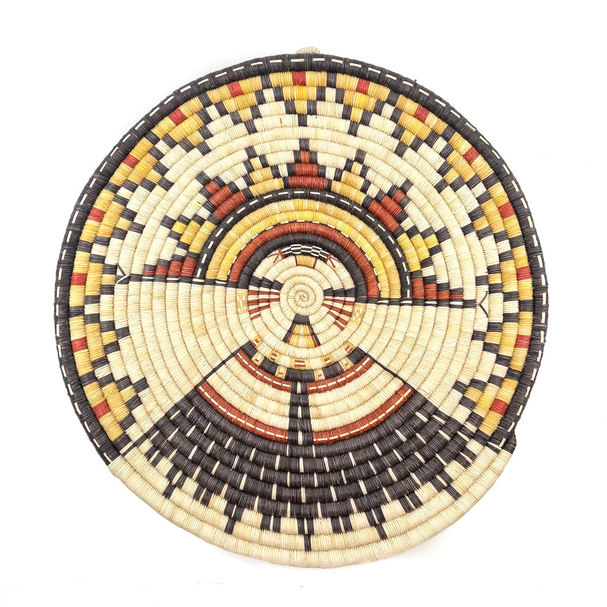 Hopi Coiled Polychrome Basket with Butterfly Maiden