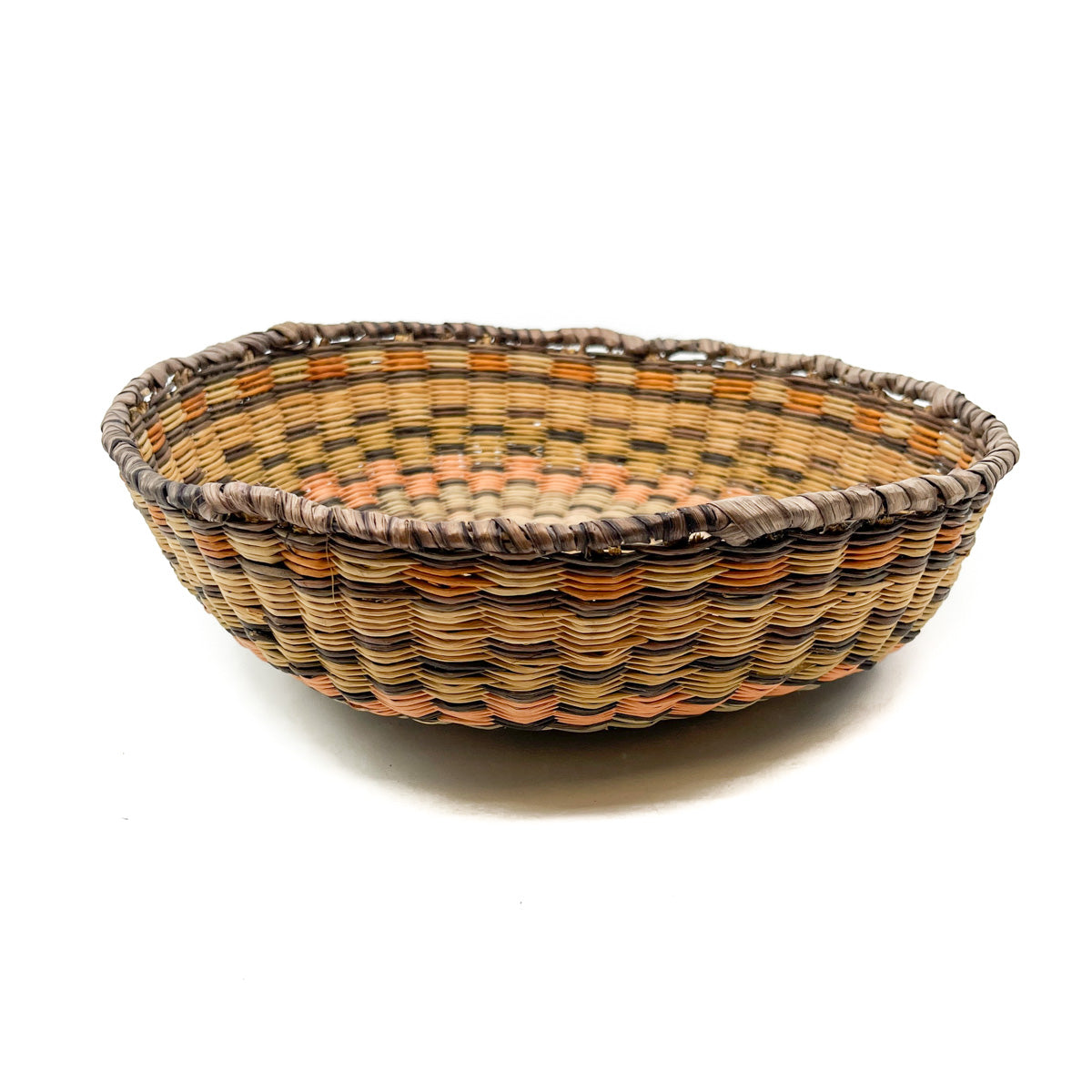 Vintage Hopi Wicker Polychrome Harvest Basket