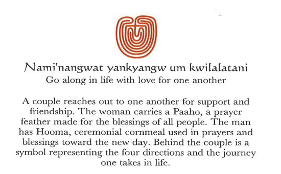 "Nami'nangwat yankyangw um kwilalatani: Go Along In Life With Love For One Another" Card by Gerald A. A. Dawavendewa