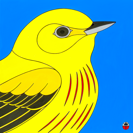 NEW! Wil Taylor: "Yellow Warbler" (Framed Print 12"x12")